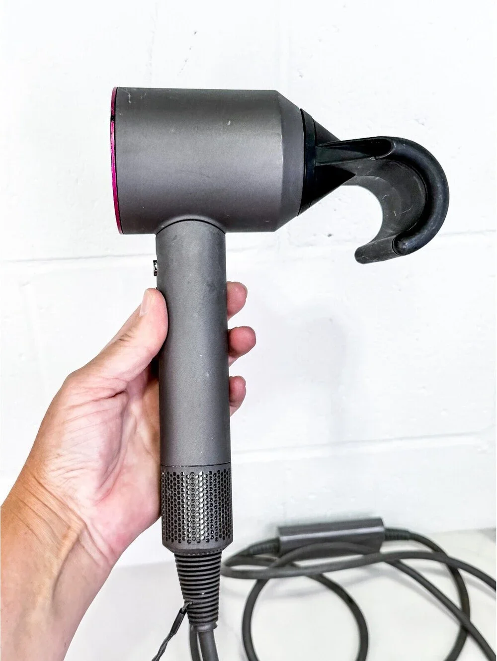 Dyson Supersonic Hair Dryer HD01 Gray and Pink with Styling Flyaway Attachment